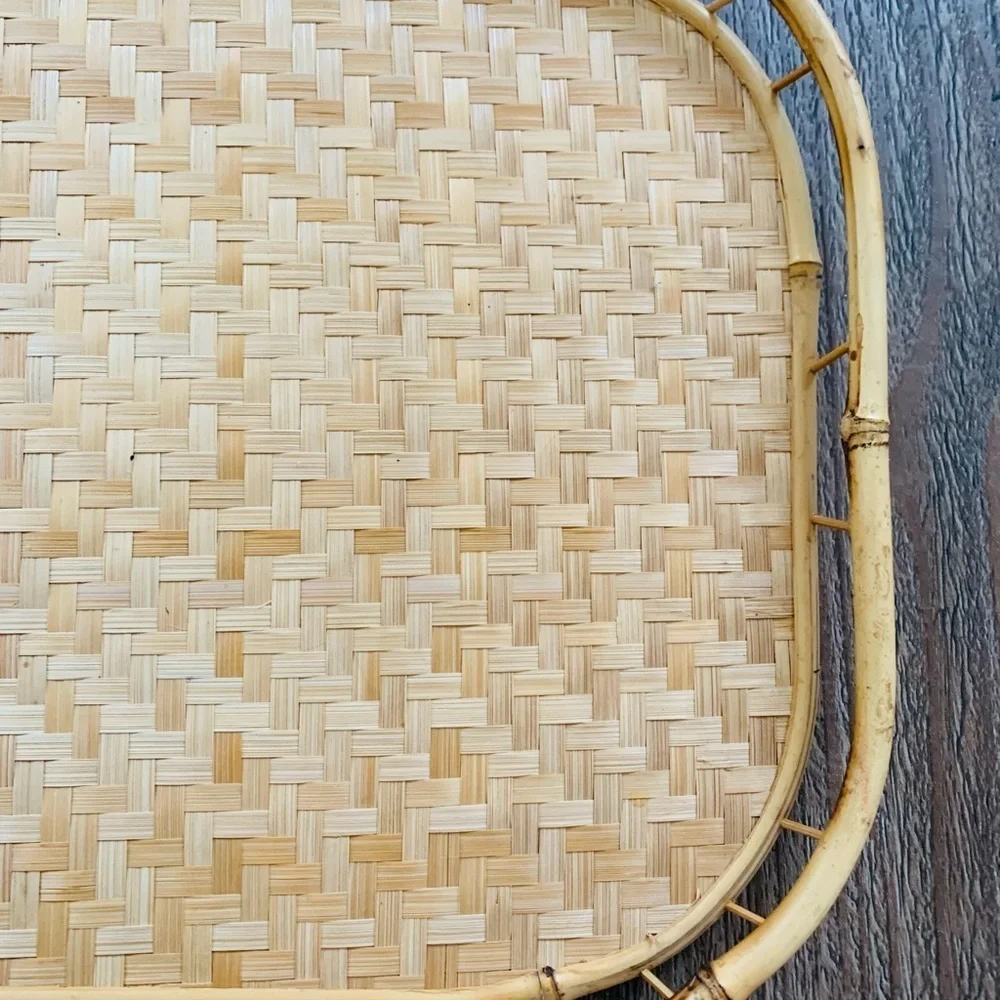 Bamboo vintage trays set of 3